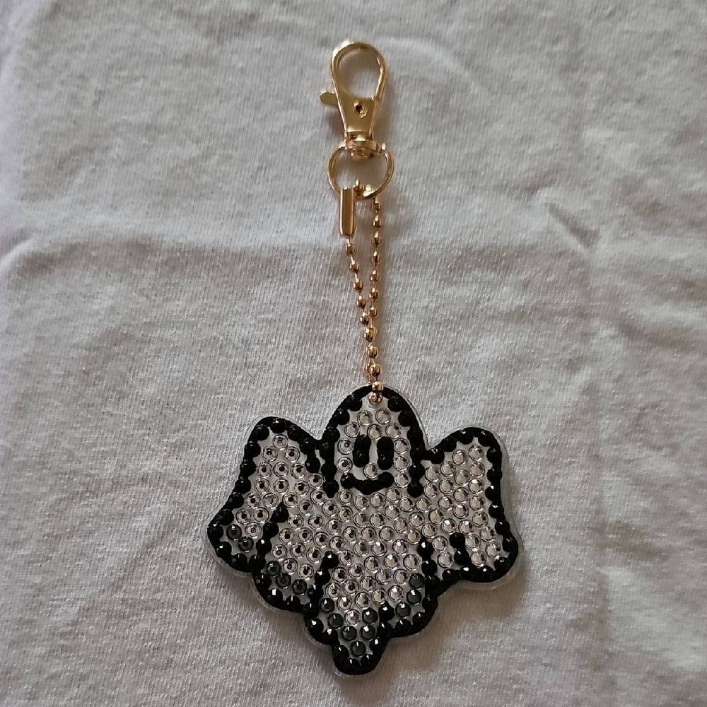 Rhinestone Ghost Keychain